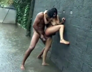 Gonzo pounding with latina huge-chested tart under rain in