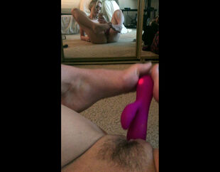 Rate how I screw my furry vag with vibro in front of mirror,